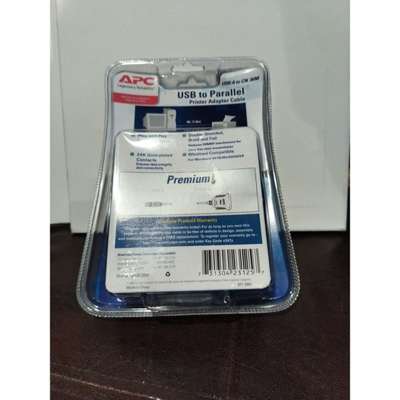 NEW! APC USB to PARALLEL Printer Adaptor Cable 6'/1.8m USB1284 - Picture 6 of 6